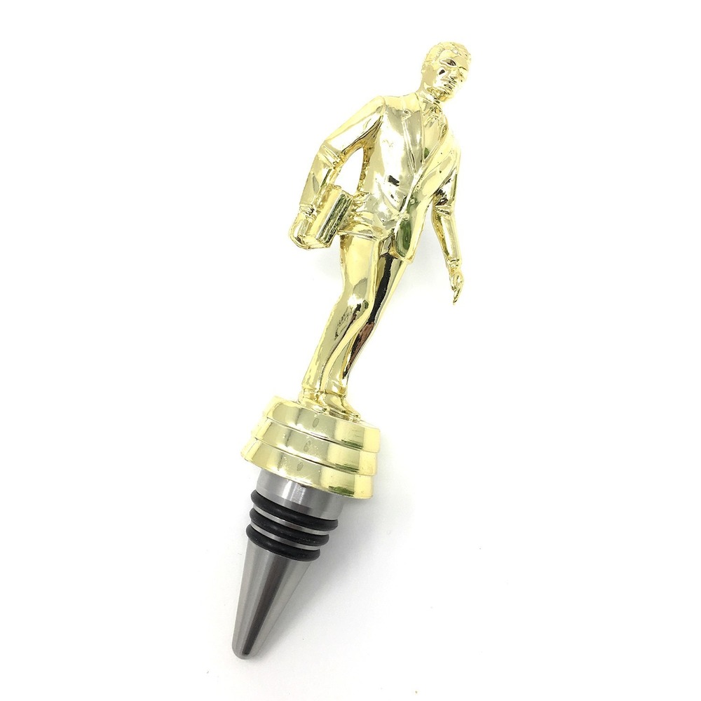 Handmade Bottle Stopper made from Repurposed Salesman Trophy